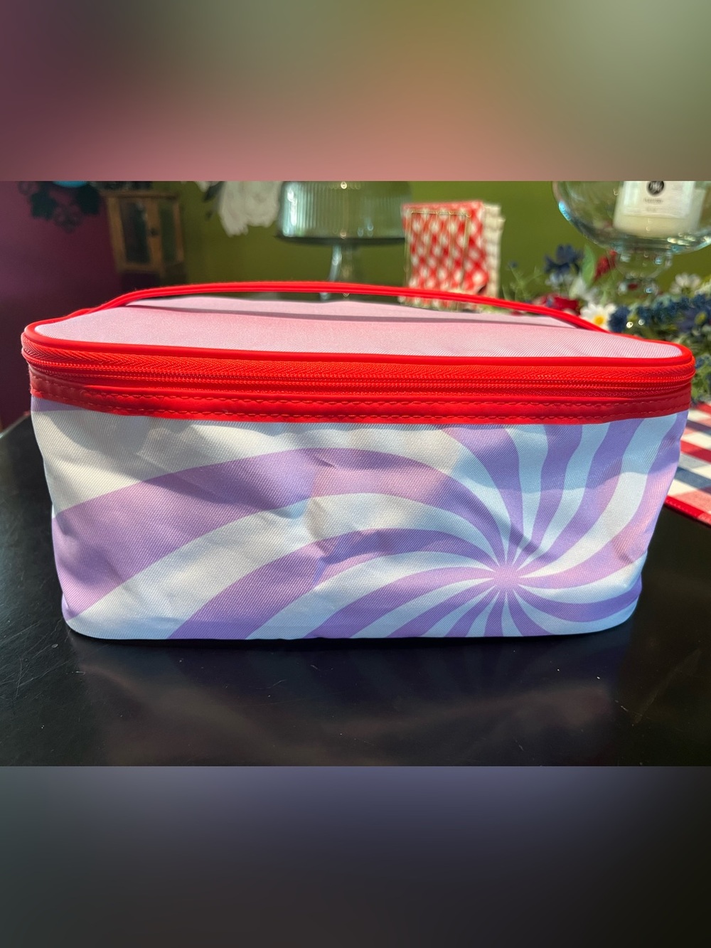 Clinique Red-Lined Purple Wave Makeup Pouch